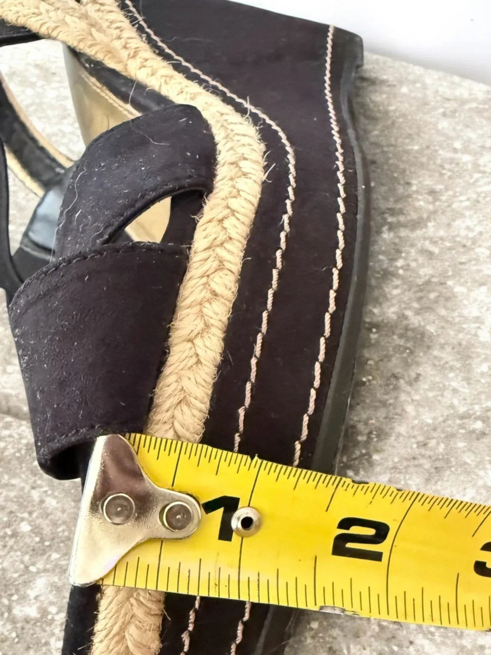 Studio Paolo Black Strappy Slip On Wedge Espadrille Sandals Size 7